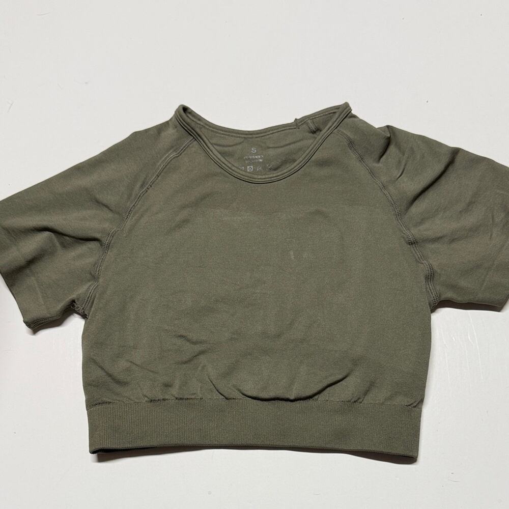 NVGTN Vortex Seamless Open Back Olive Green Top Small - Picture 2 of 5